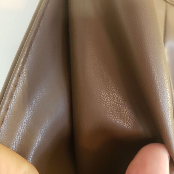 Faux Leather wide leg Pant size Medium Brown new - Picture 9 of 10